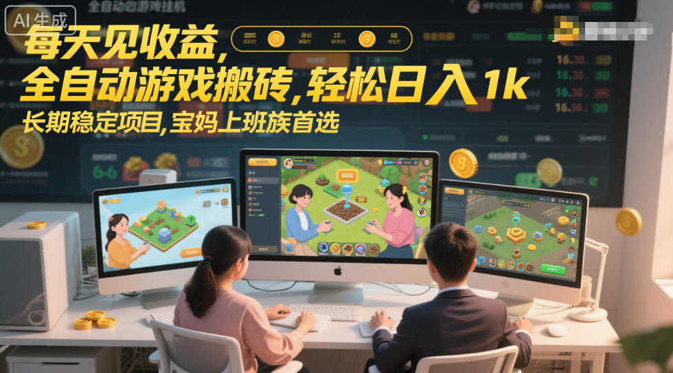 每天见收益,全自动游戏搬砖,轻松日入1k,长期稳定项目,宝妈上班族首选(1) 每天见收益,全自动游戏搬砖,轻松日入1k,长期稳定项目,宝妈上班族首选(1)
