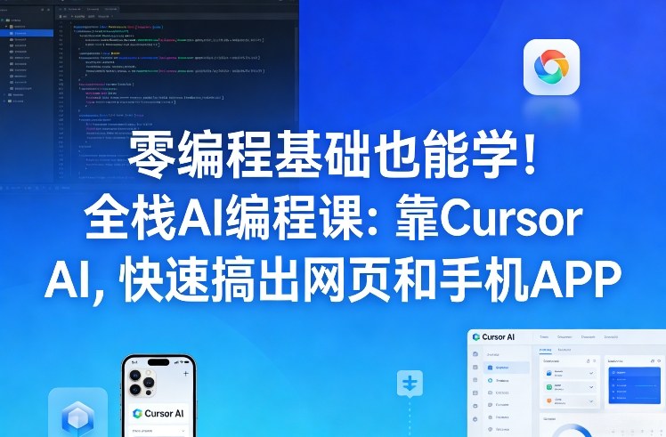 零编程基础也能学!全栈AI编程课:靠Cursor AI,快速搞出网页和手机APP(1) 零编程基础也能学!全栈AI编程课:靠Cursor AI,快速搞出网页和手机APP(1)